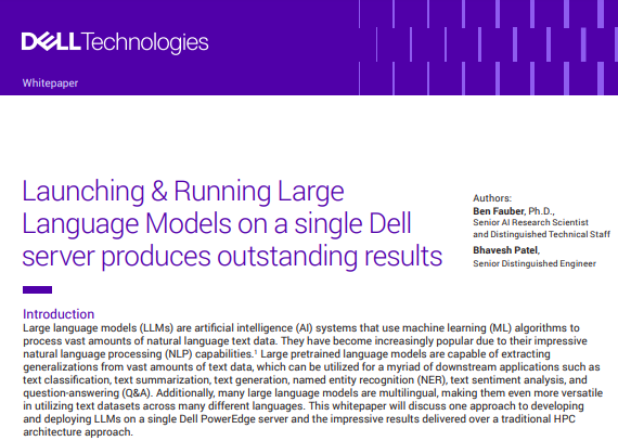 Launching Large Language Models on PowerEdge servers